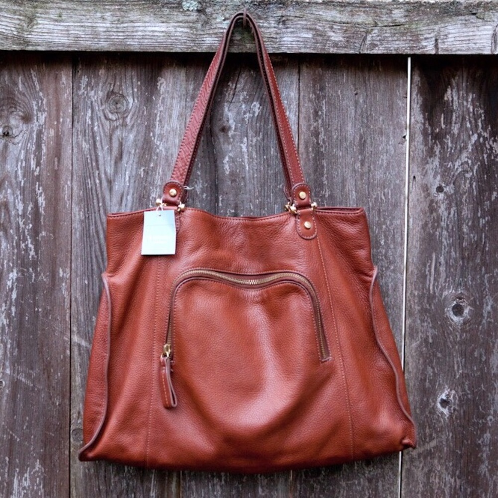Liz Claiborne Leather CognacTote